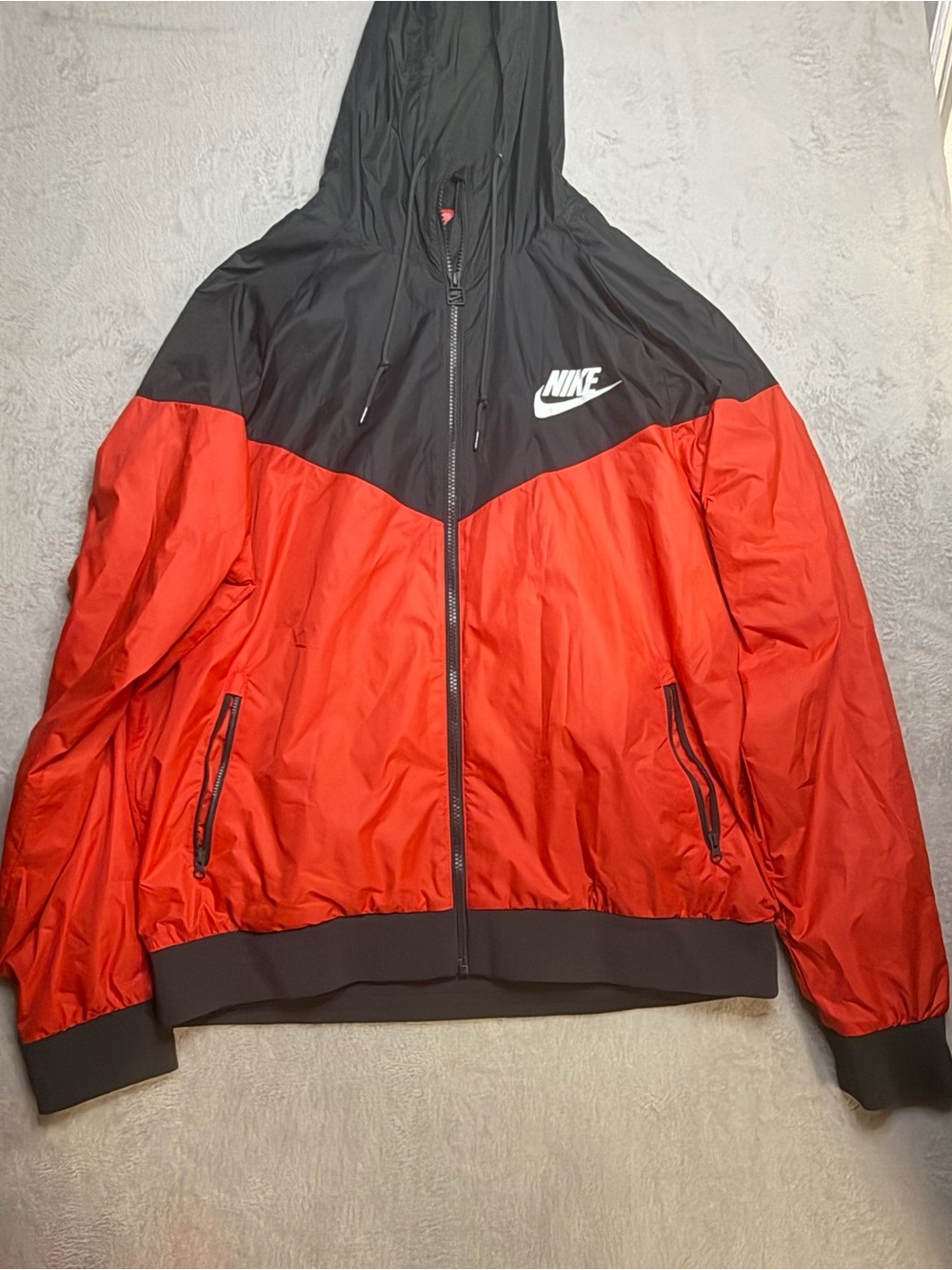 Nike Men’s Red and Black Hooded Windbreaker
